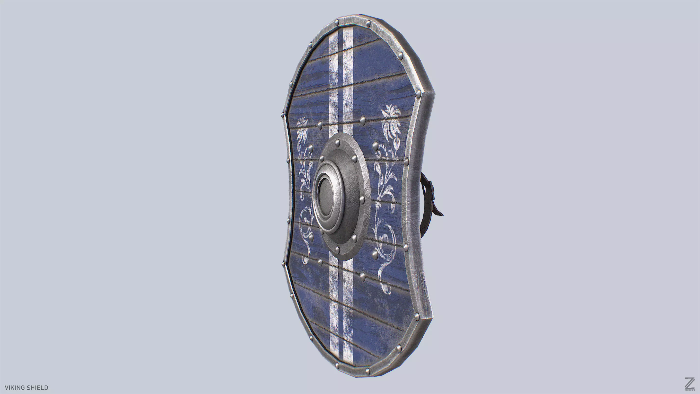 Viking shield Low-poly 3D model_2