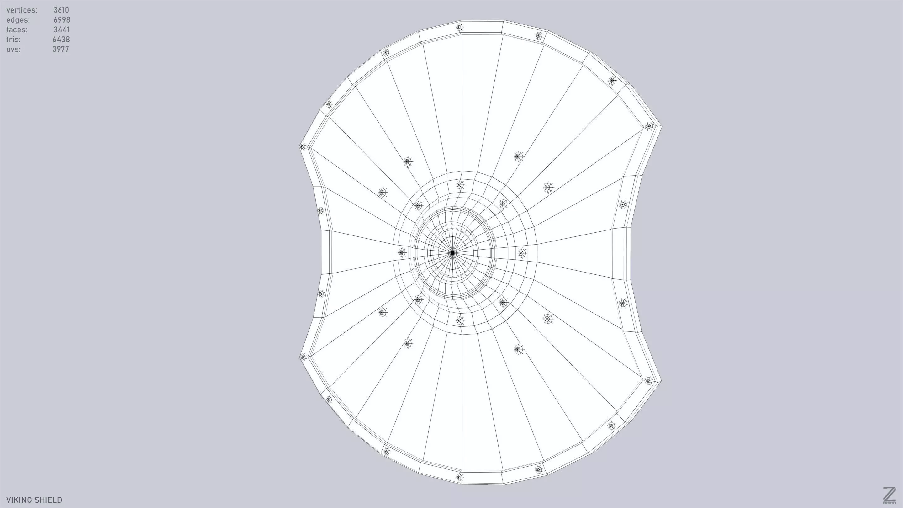 Viking shield Low-poly 3D model_10