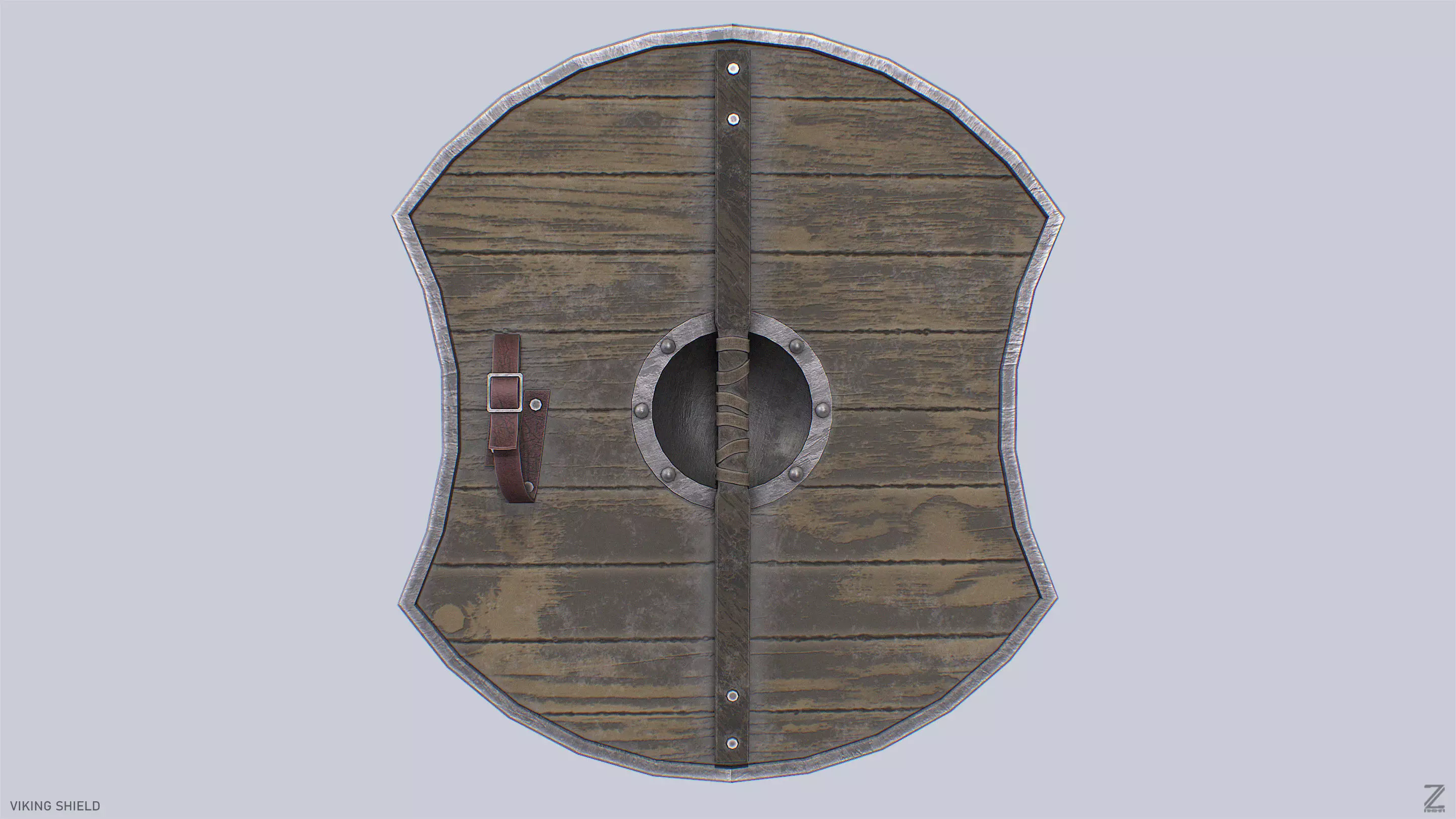 Viking shield Low-poly 3D model_6