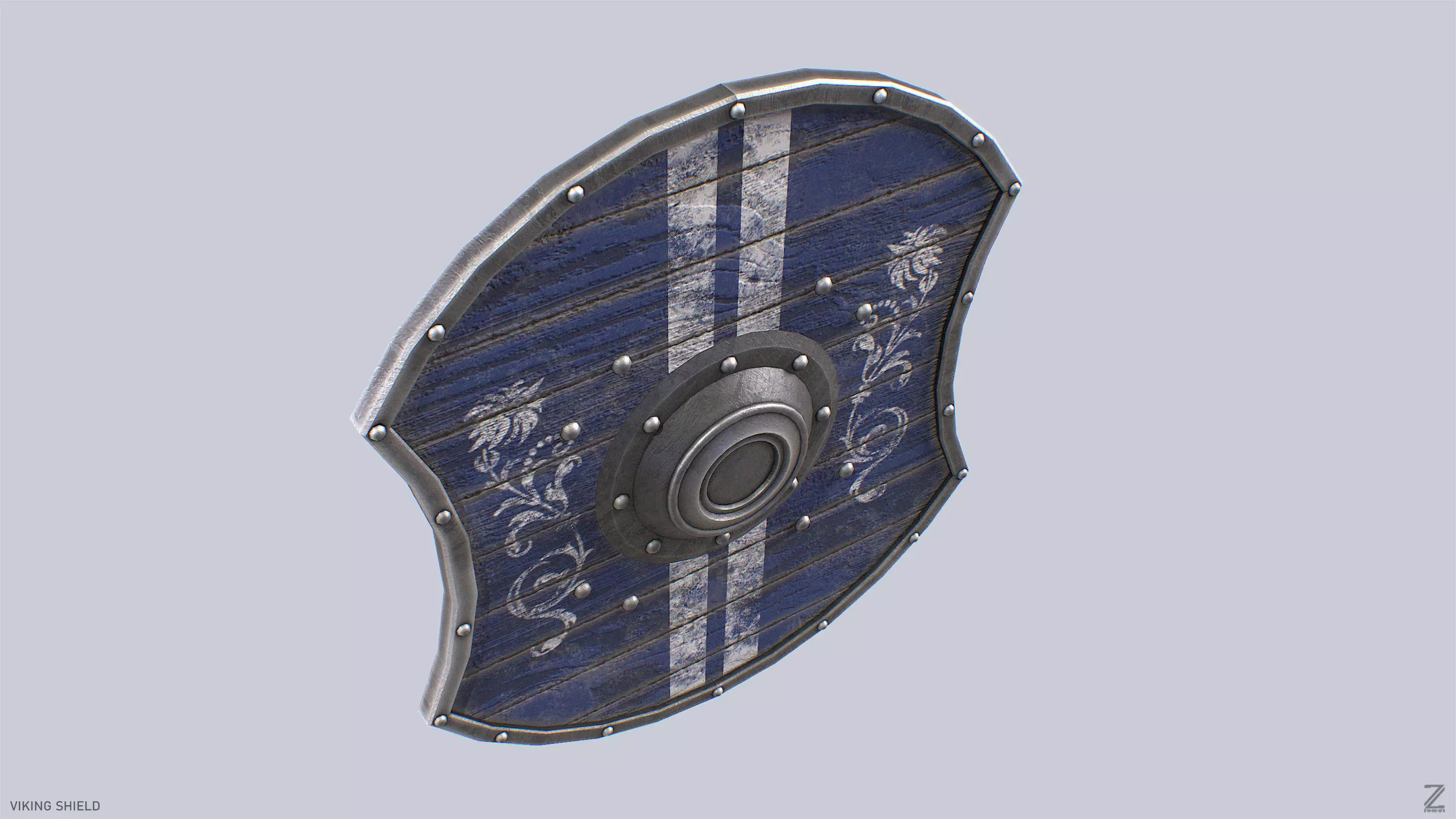 Viking shield Low-poly 3D model_7