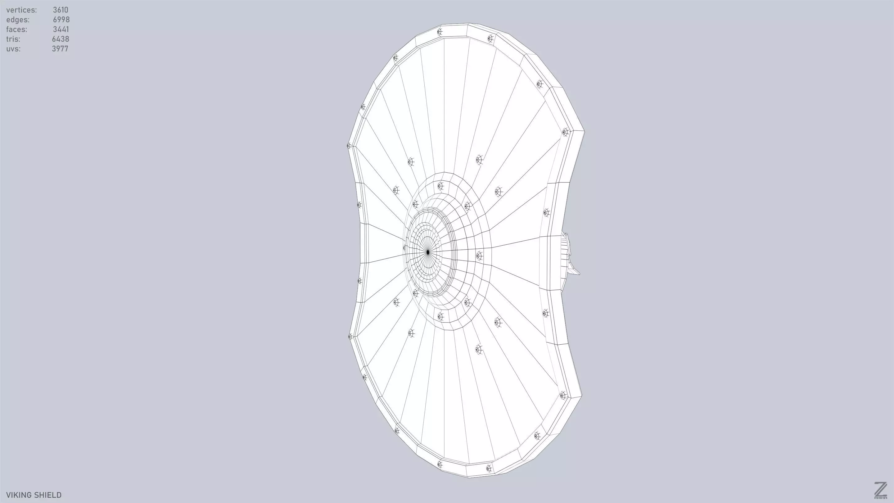 Viking shield Low-poly 3D model_11