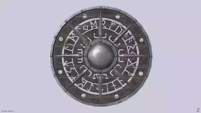 Viking shield Low-poly 3D model