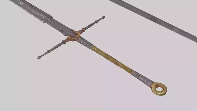 Realistic Medieval Long Sword lowpoly Free low-poly 3D model