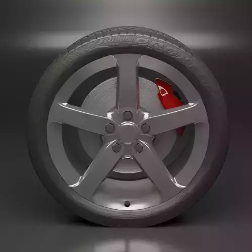 Five spoke standard car wheel