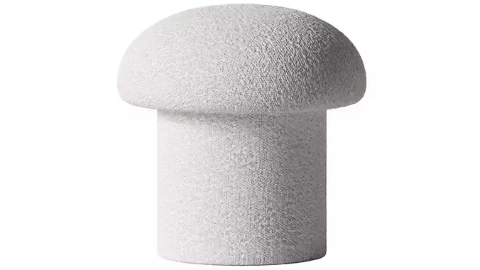 1st Dibs - White Boucle Mushroom Ottoman