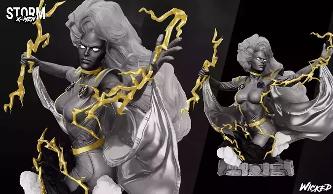 Wicked Marvel Storm Bust ready for 3d printing