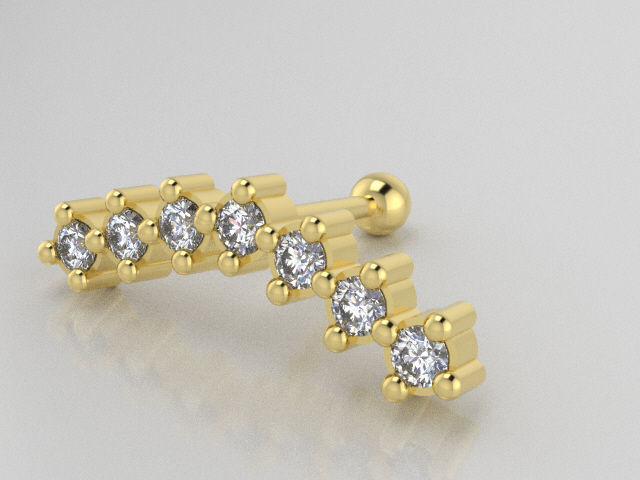 Piercing Cluster seven stone Pac 2 models Exclusive Helix Ear 3D print model_2