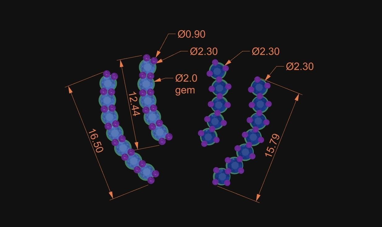 Piercing Cluster seven stone Pac 2 models Exclusive Helix Ear 3D print model_3