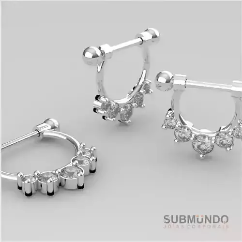 Set ear Piercing three sizes ARP-06 Helix Daith Septum Nose hook 3D print model