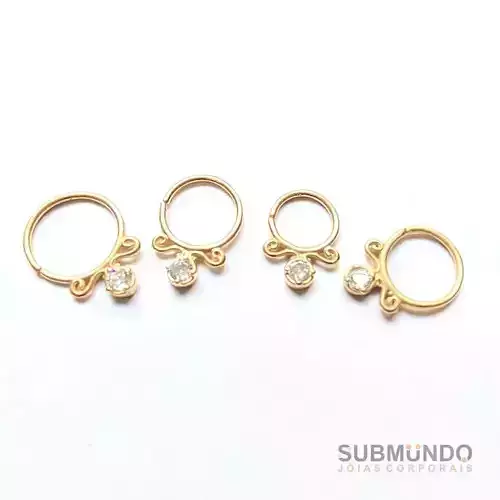 Set Piercing 4 sizes Helix daith Septum nose hook Ind-06