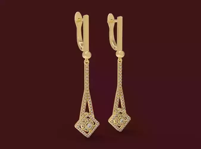 Rhino Rhinoceros STL KeyShot matrix9 MatrixGold earring diamond  3D print model