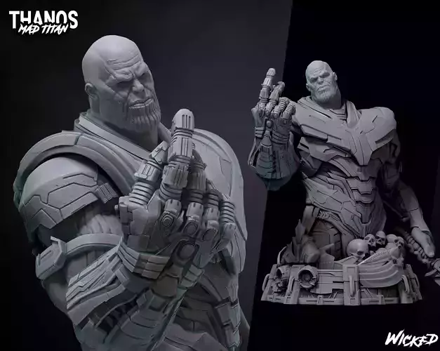 Wicked Marvel Thanos Bust Tested and ready for 3d printing