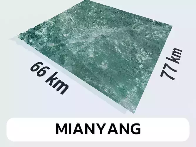 Mianyang China City Landscape 3D Model