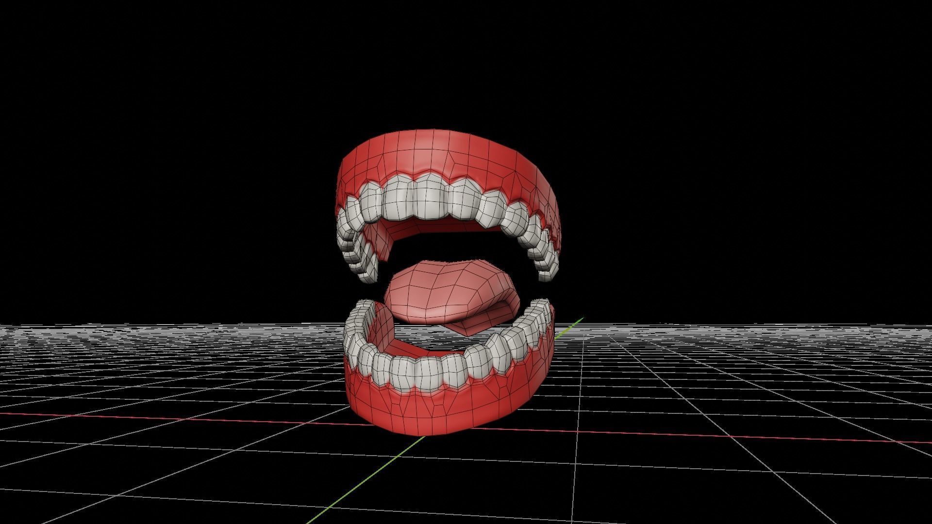 Teeth and Tongue model for Low and Mid poly Characters Low-poly 3D model_5