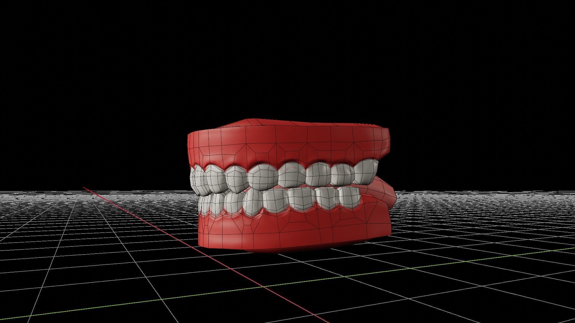 Teeth and Tongue model for Low and Mid poly Characters Low-poly 3D model_8
