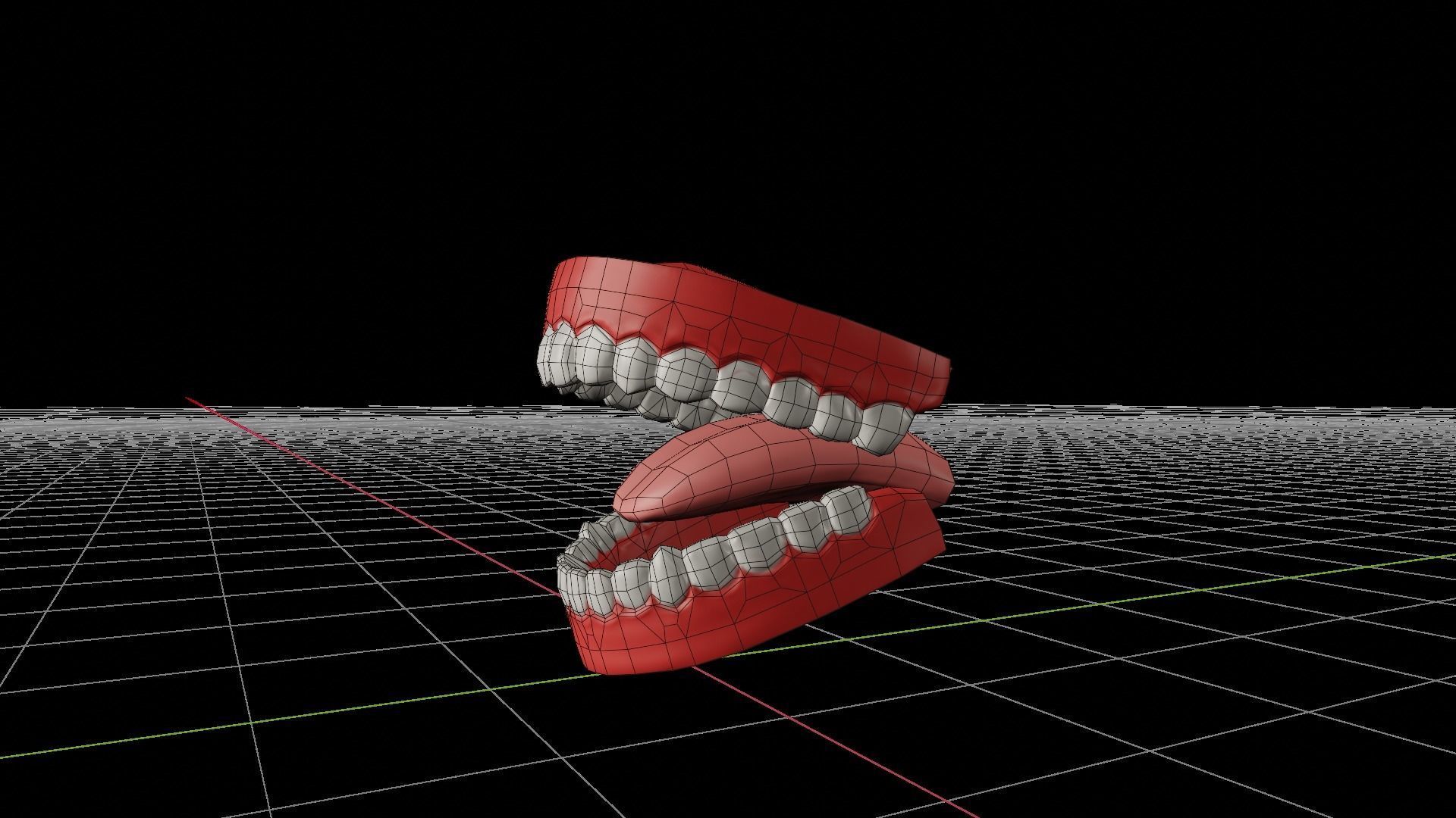 Teeth and Tongue model for Low and Mid poly Characters Low-poly 3D model_6