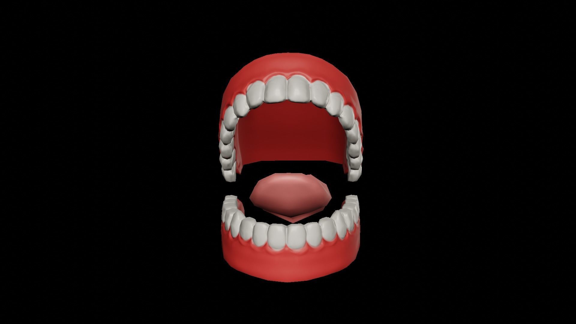 Teeth and Tongue model for Low and Mid poly Characters Low-poly 3D model_1