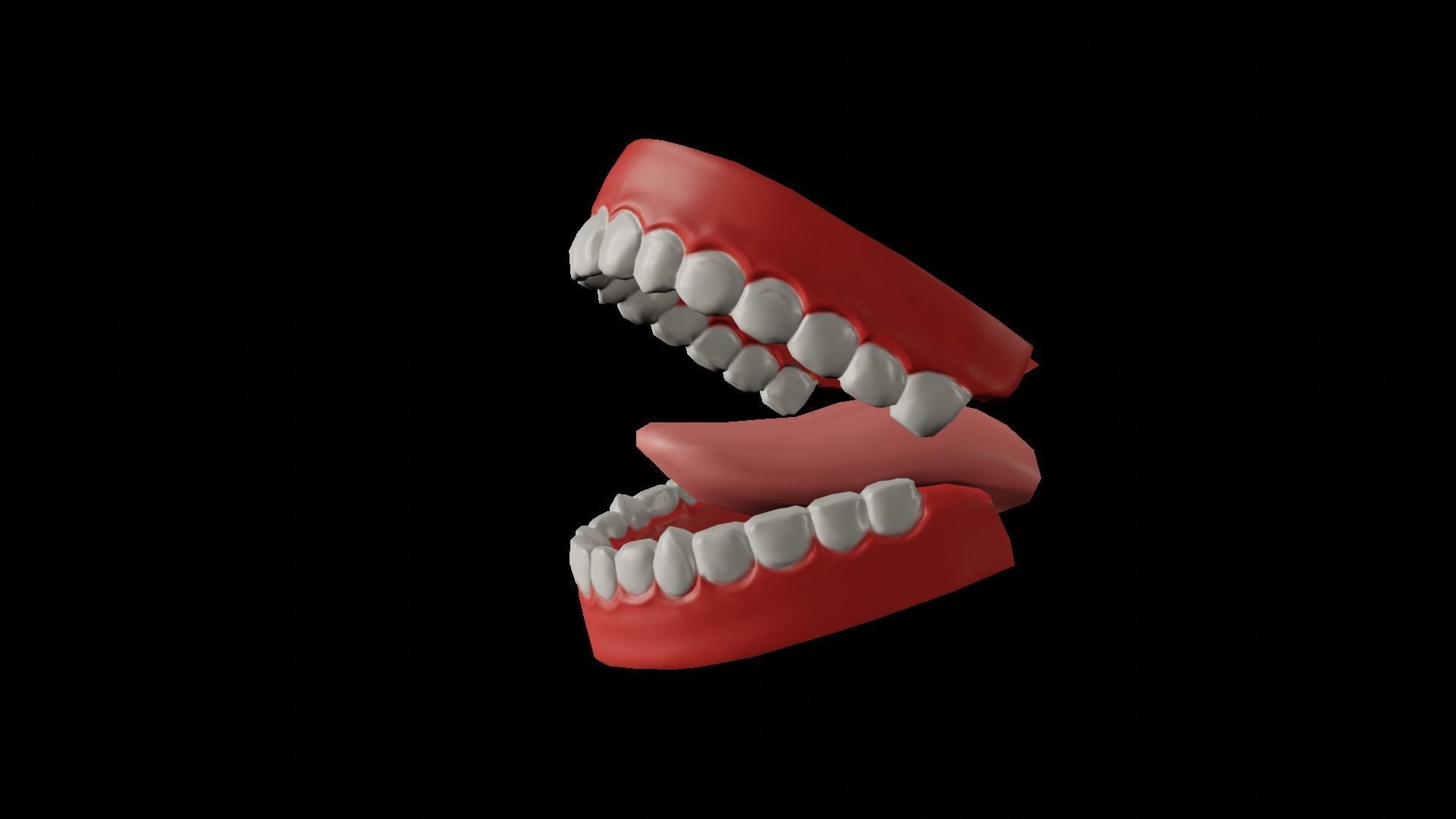 Teeth and Tongue model for Low and Mid poly Characters Low-poly 3D model_2