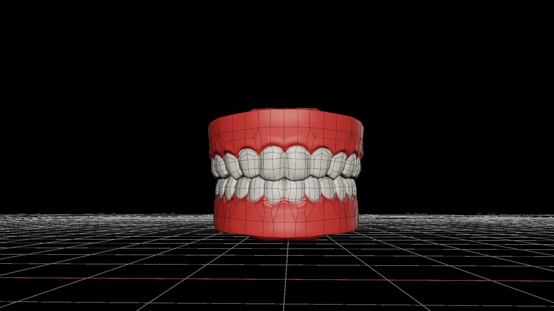 Teeth and Tongue model for Low and Mid poly Characters Low-poly 3D model_9