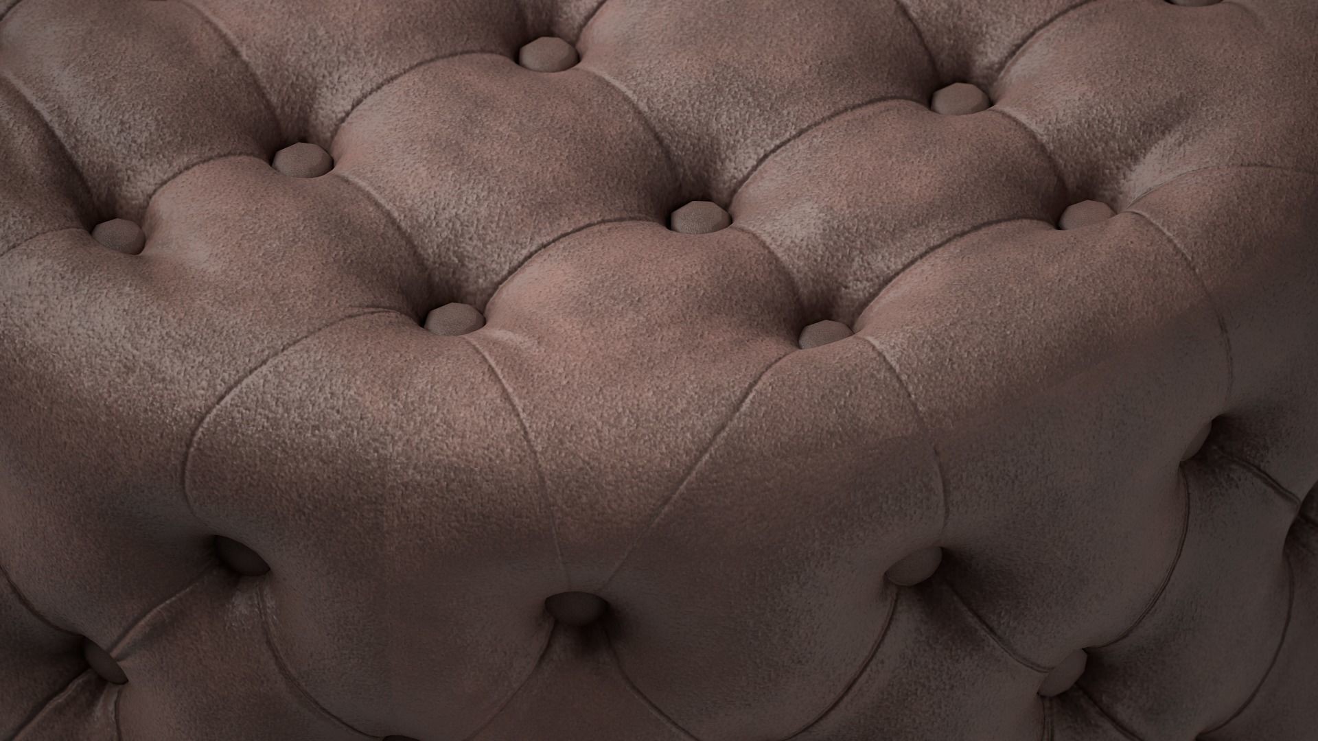 Crouchette Round Ottoman in Blue and Brown Low-poly 3D model_7