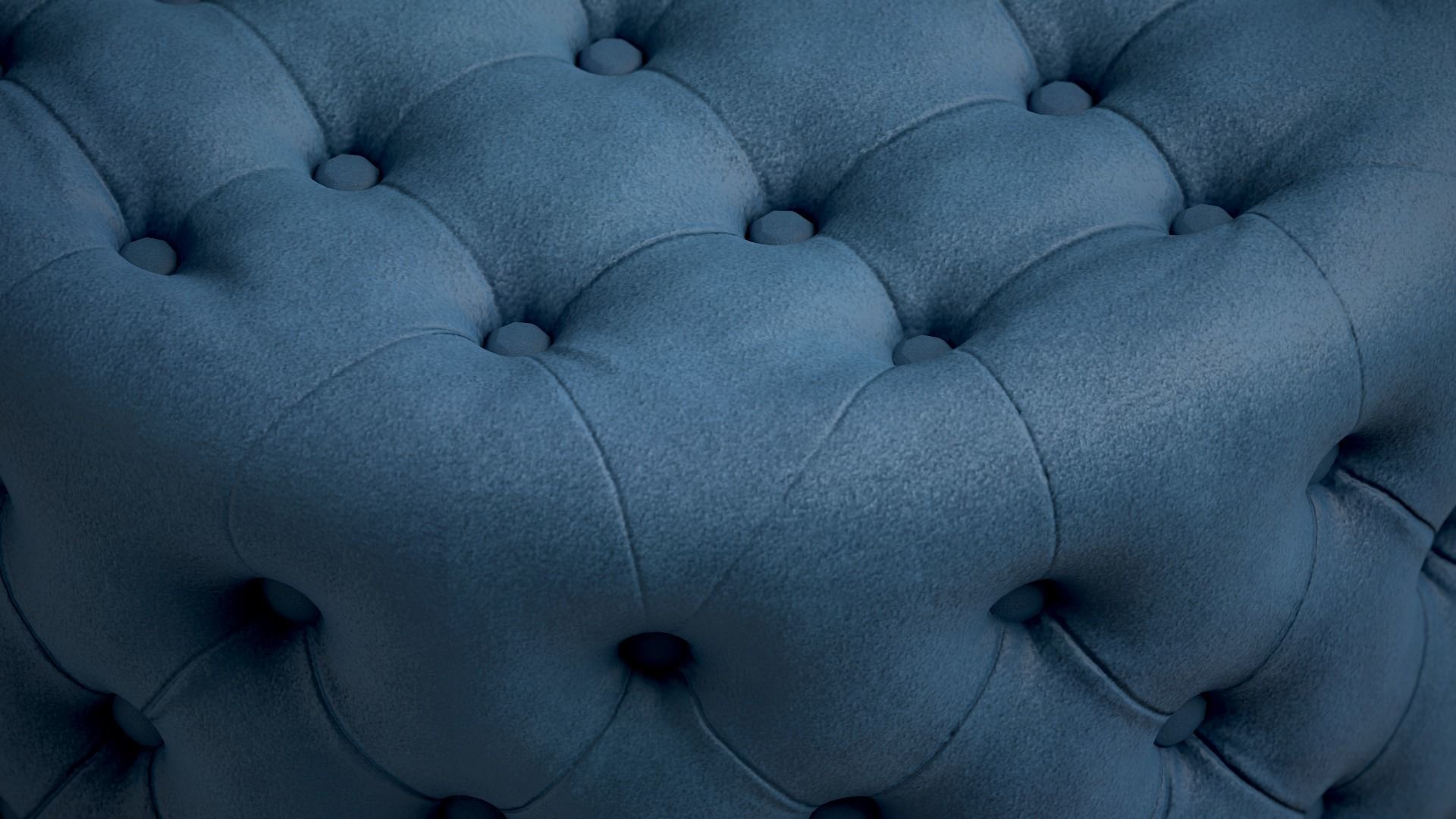 Crouchette Round Ottoman in Blue and Brown Low-poly 3D model_8