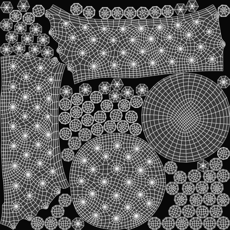 Crouchette Round Ottoman in Blue and Brown Low-poly 3D model_9