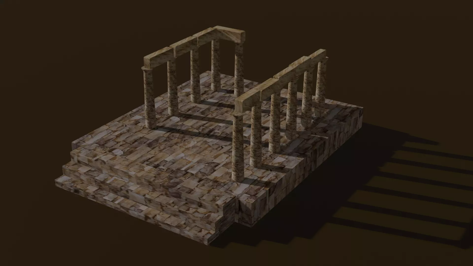 destroyed ruins 3D model_0