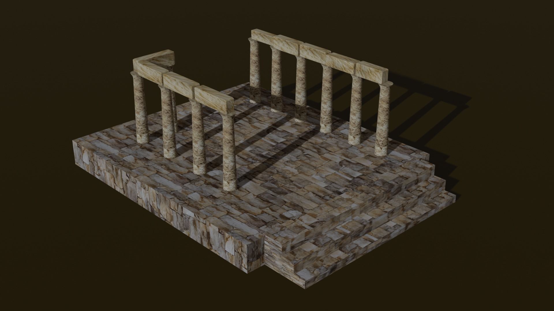 destroyed ruins 3D model_1