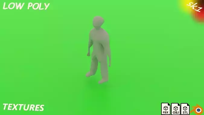 simple man Low-poly 3D model