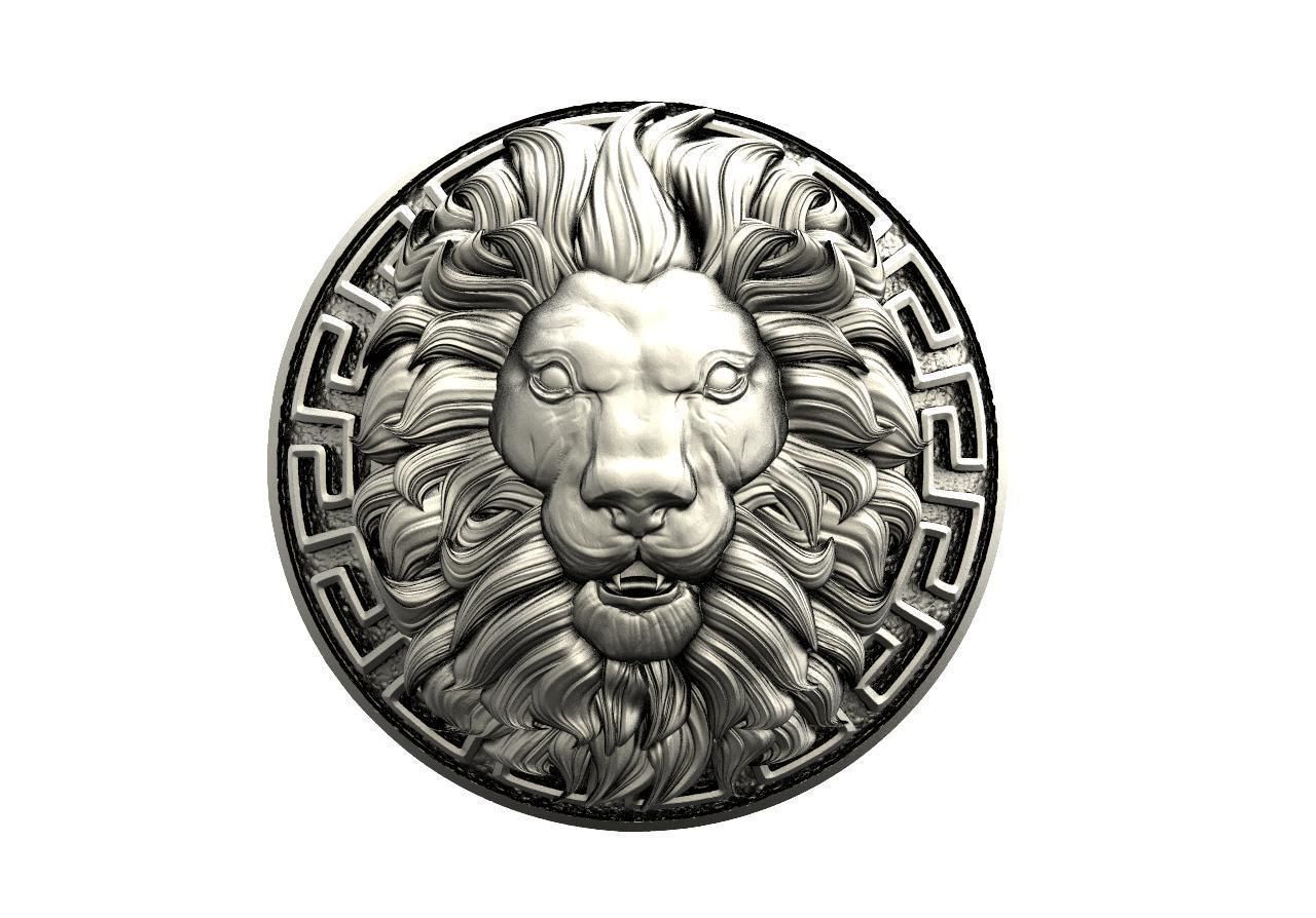 Lion head pendant  3D print model_6