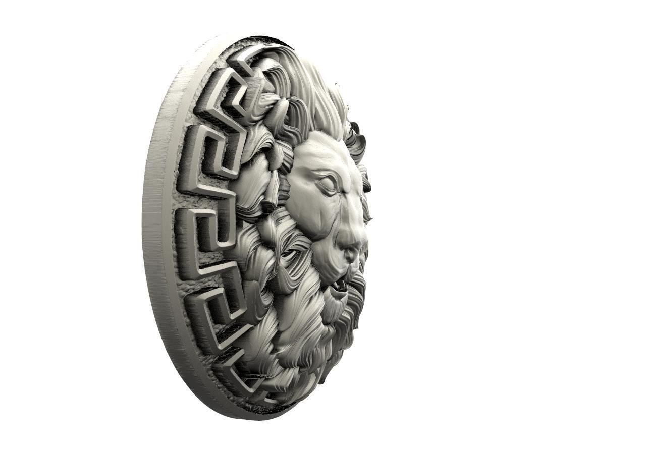 Lion head pendant  3D print model_8
