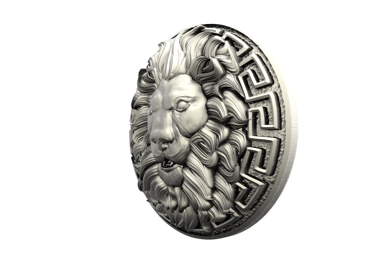 Lion head pendant  3D print model_7