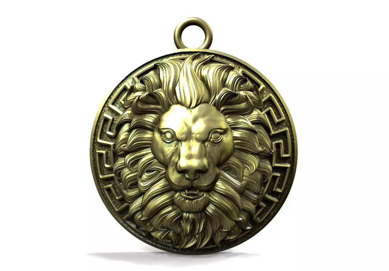 Lion head pendant  3D print model_0