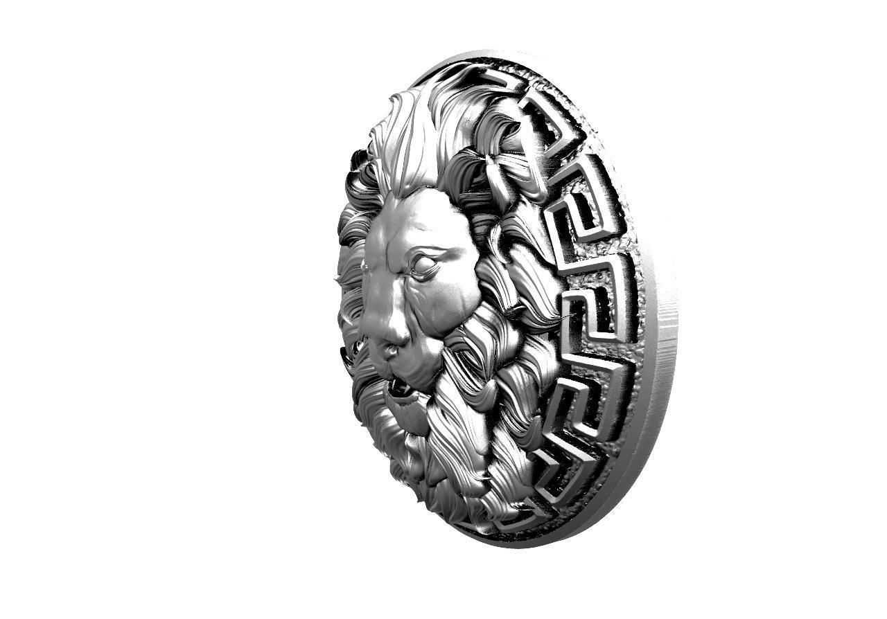 Lion head pendant  3D print model_5