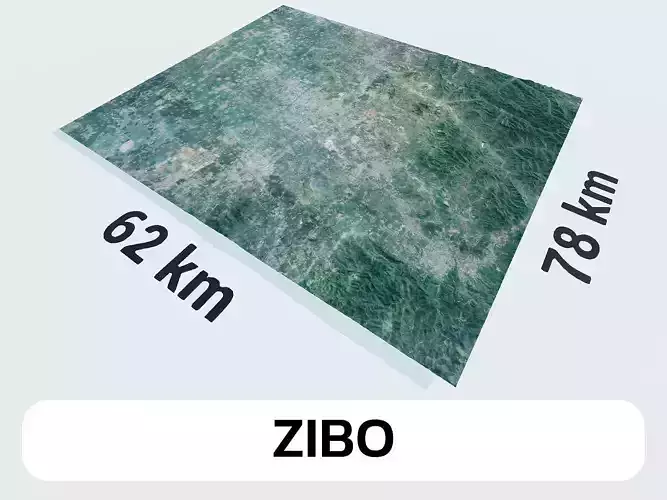 Zibo China City Landscape 3D Model