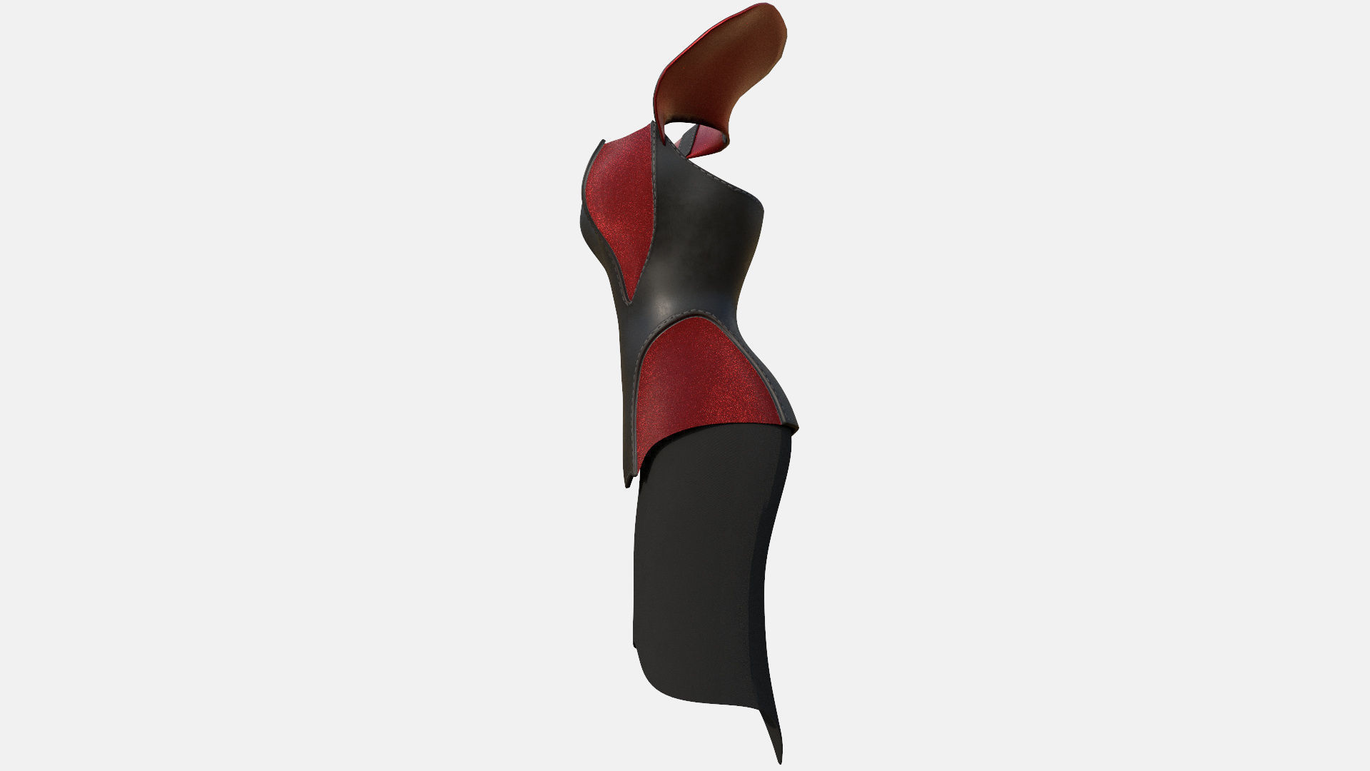 Female Dress Low-poly 3D model_3