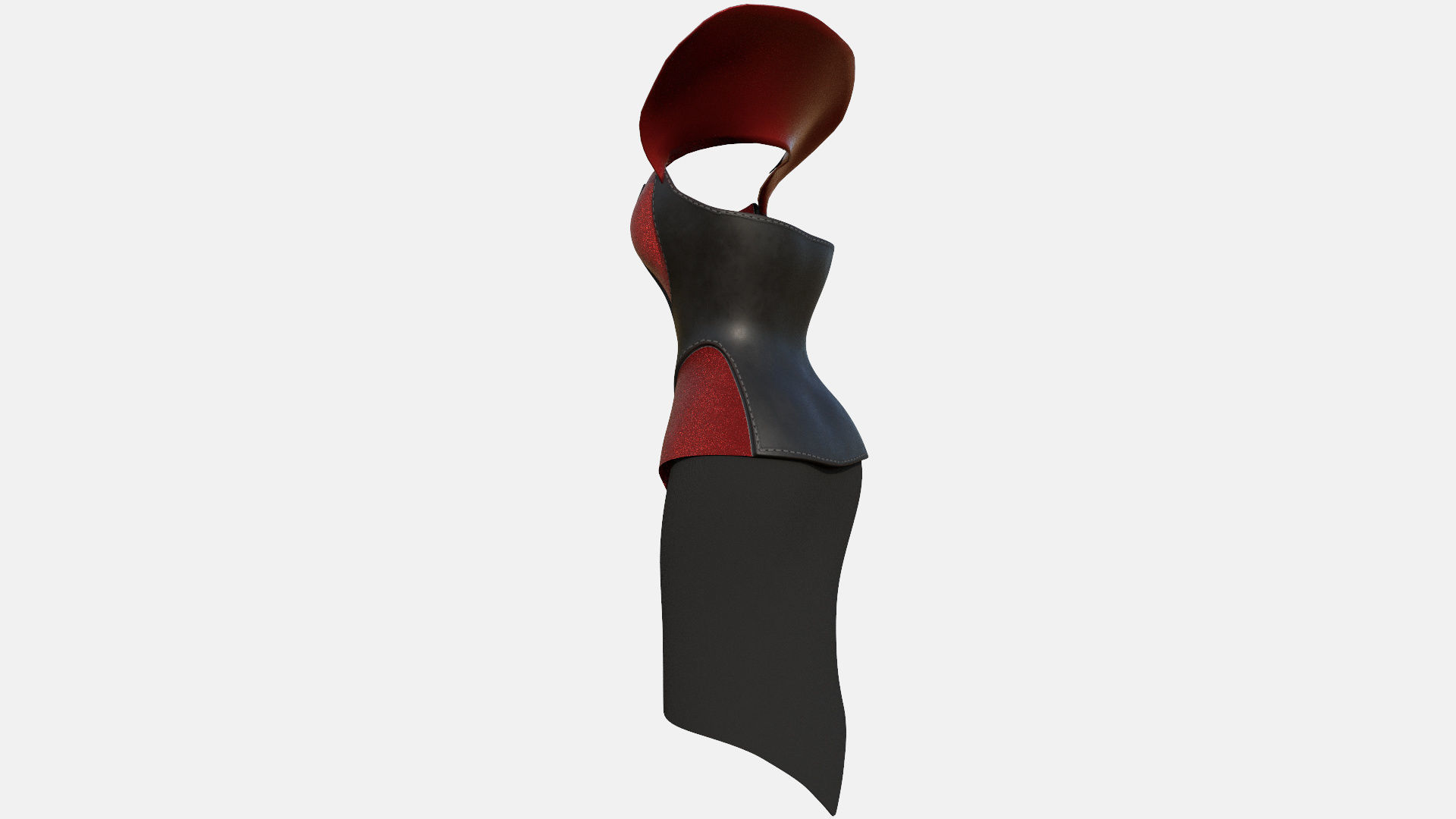 Female Dress Low-poly 3D model_4