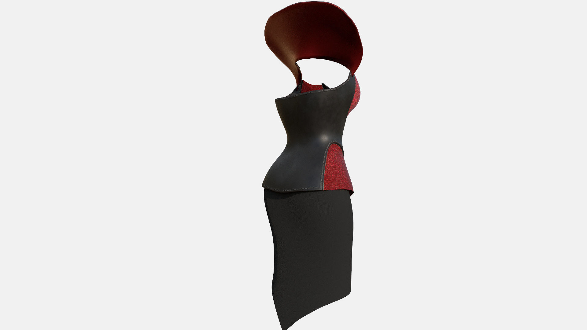 Female Dress Low-poly 3D model_6