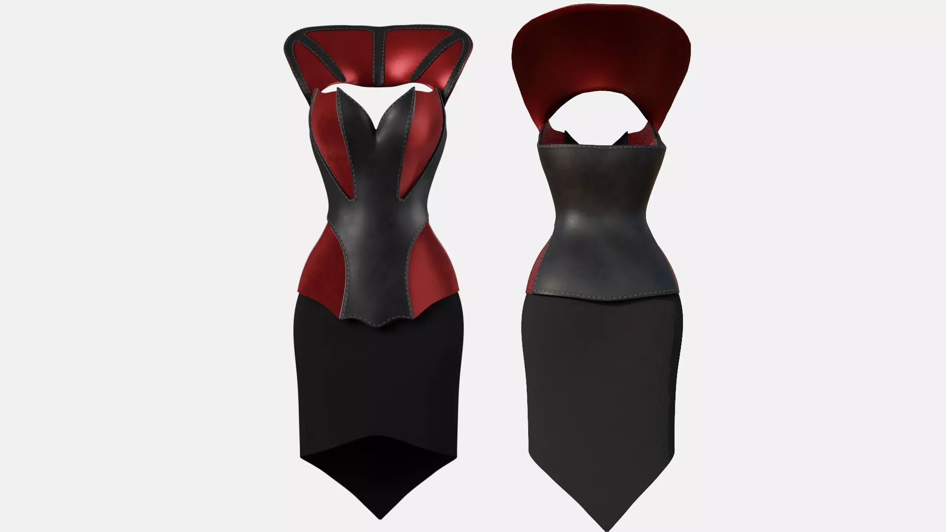 Female Dress Low-poly 3D model_0