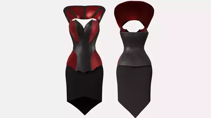 Female Dress Low-poly 3D model Female Dress Low-poly 3D model