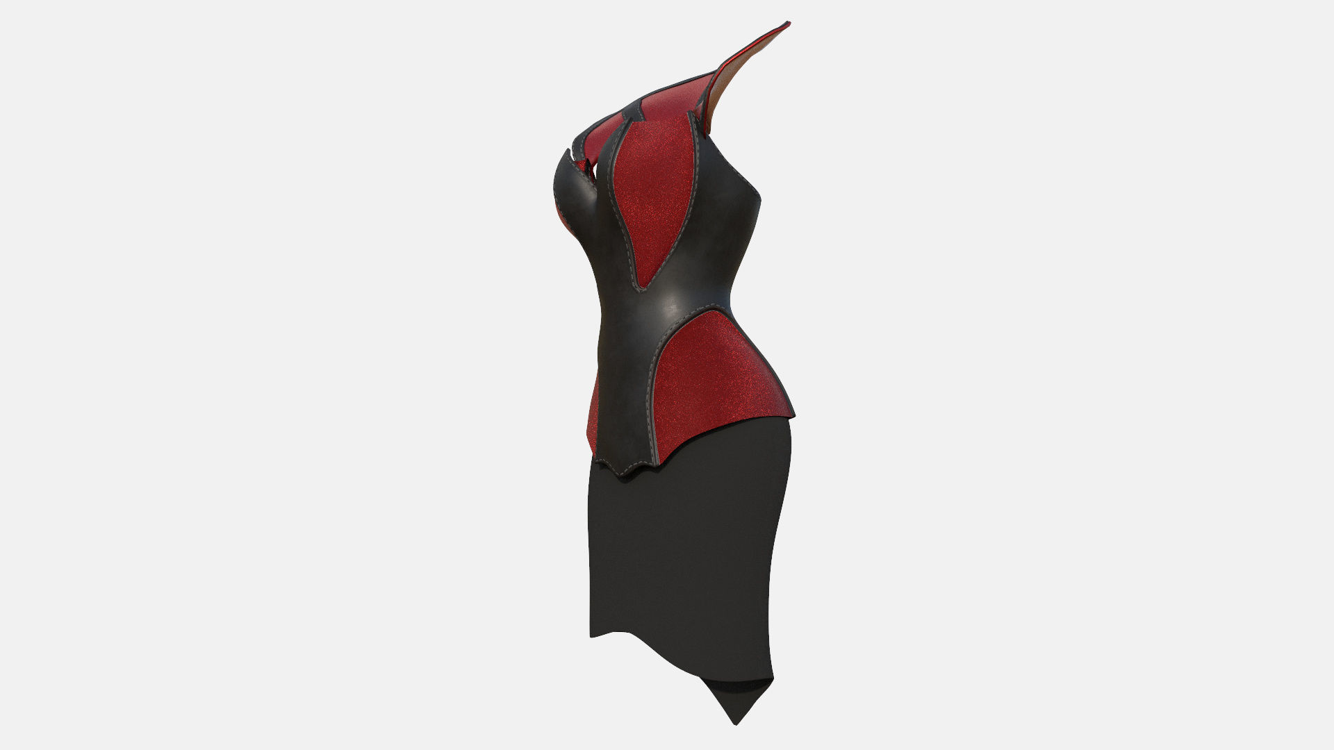 Female Dress Low-poly 3D model_2