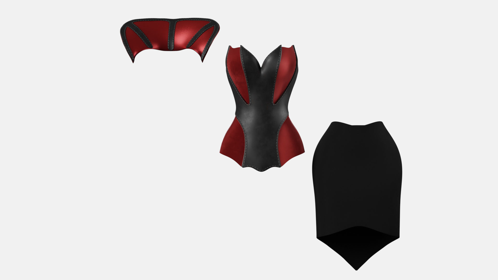 Female Dress Low-poly 3D model_8