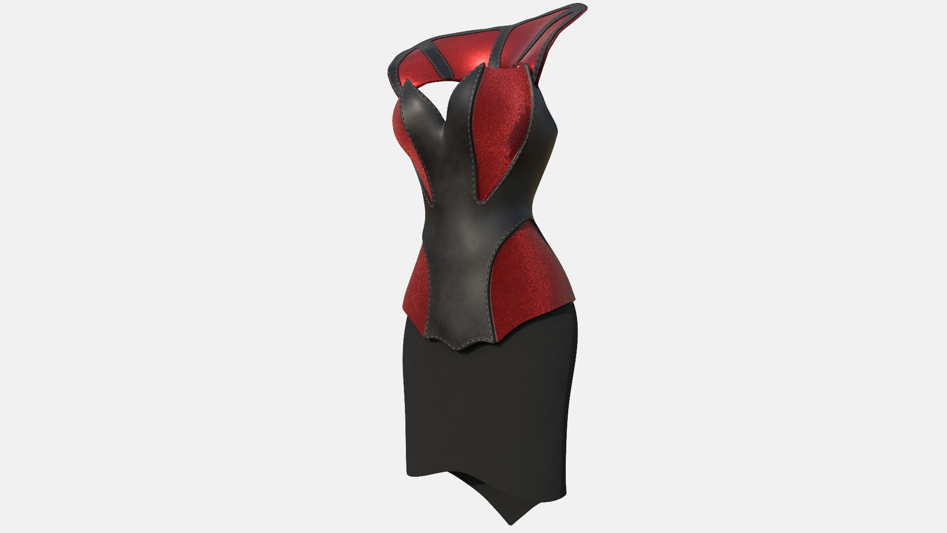 Female Dress Low-poly 3D model_1