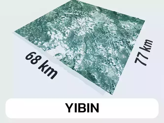 Yibin China City Landscape 3D Model