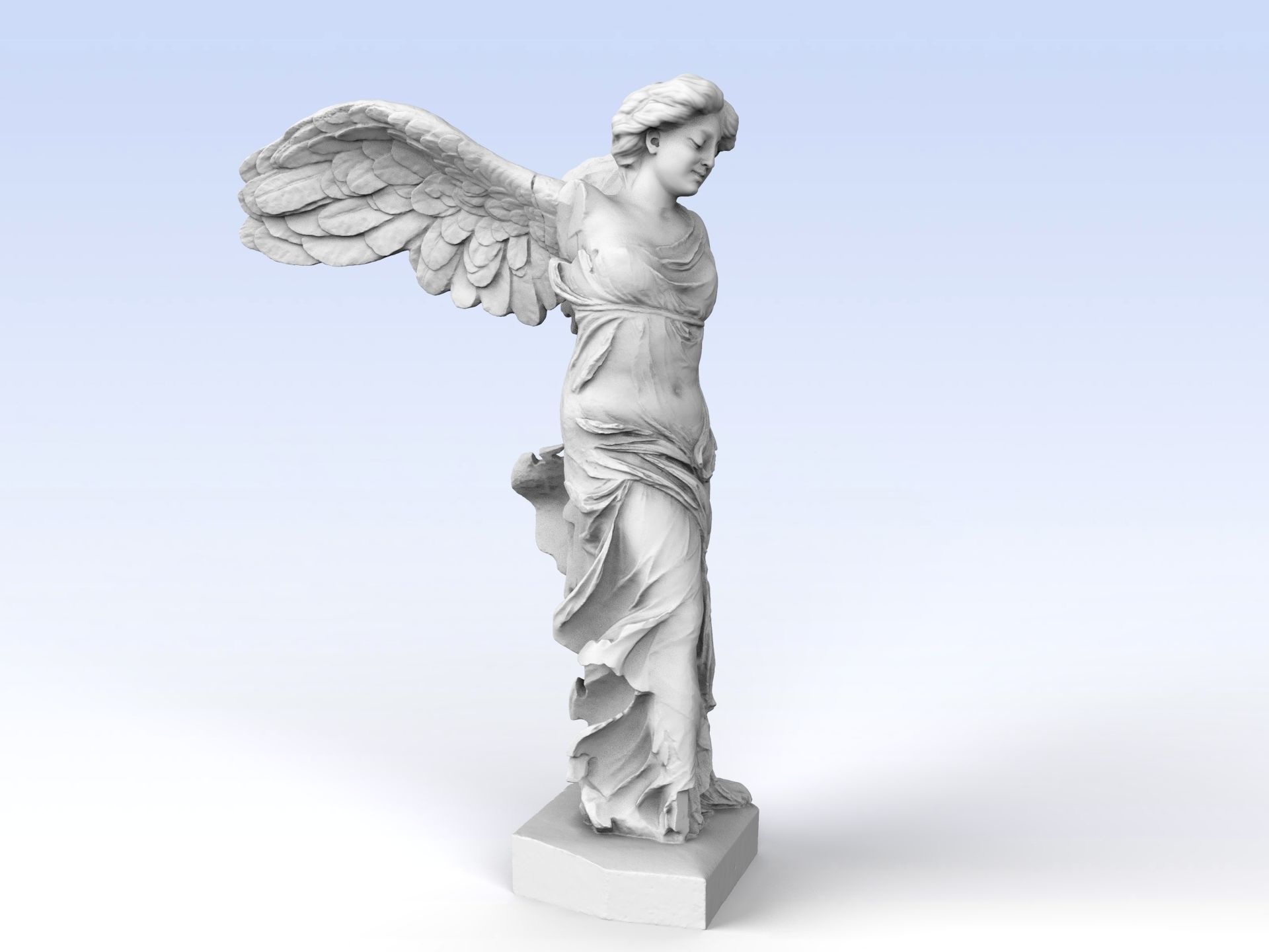 Winged Victory of Samothrace with a head 3D print model_1