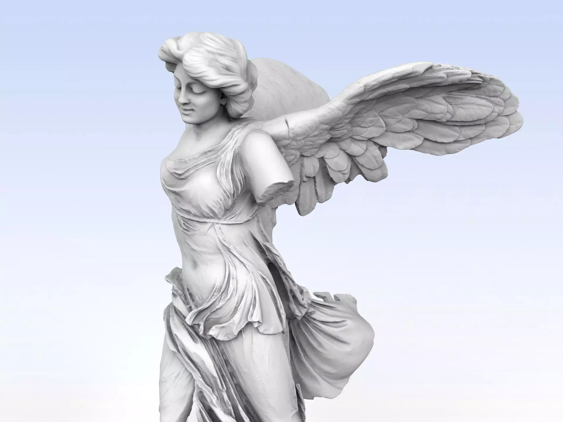 Winged Victory of Samothrace with a head 3D print model_0