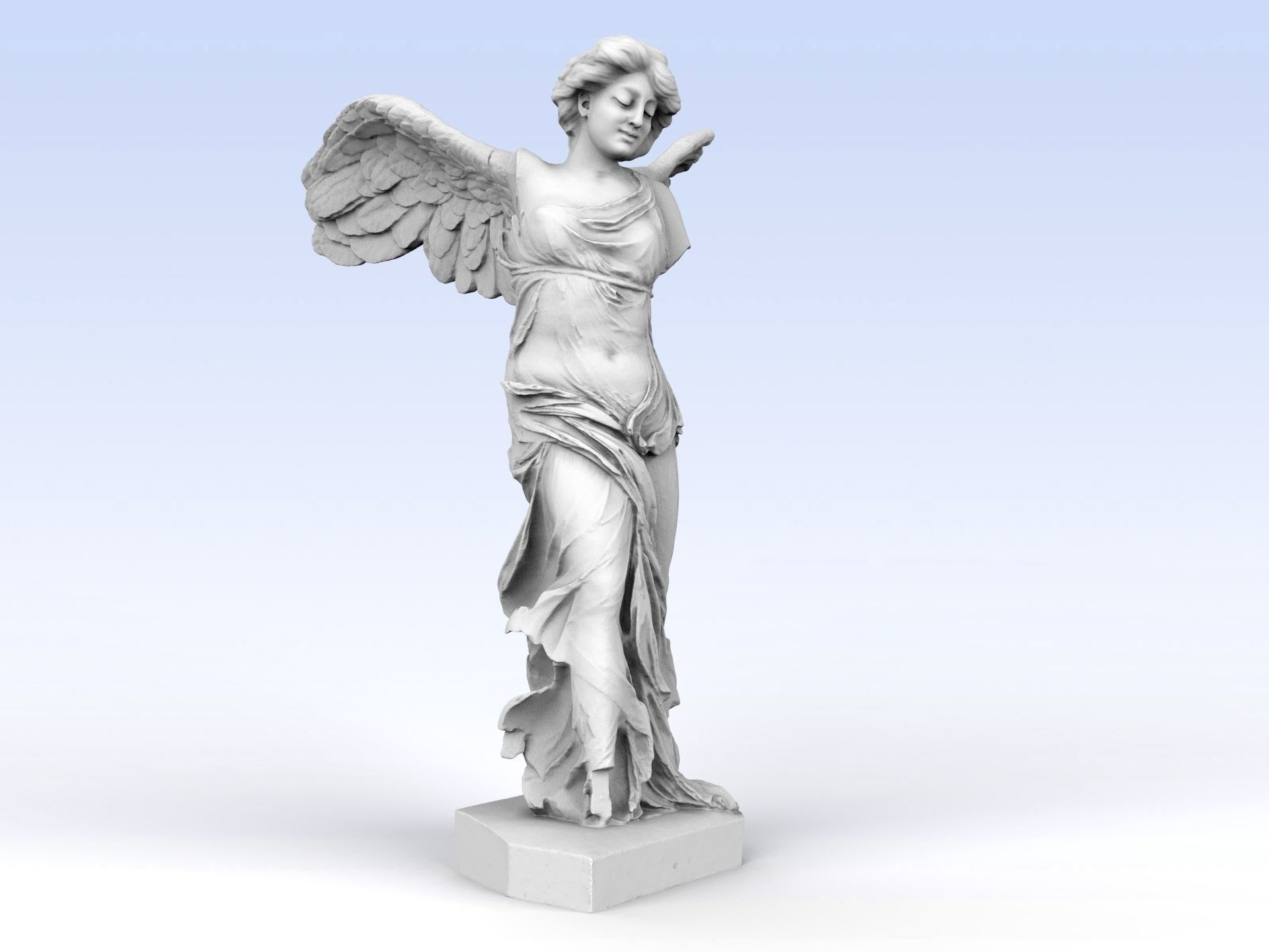 Winged Victory of Samothrace with a head 3D print model_14