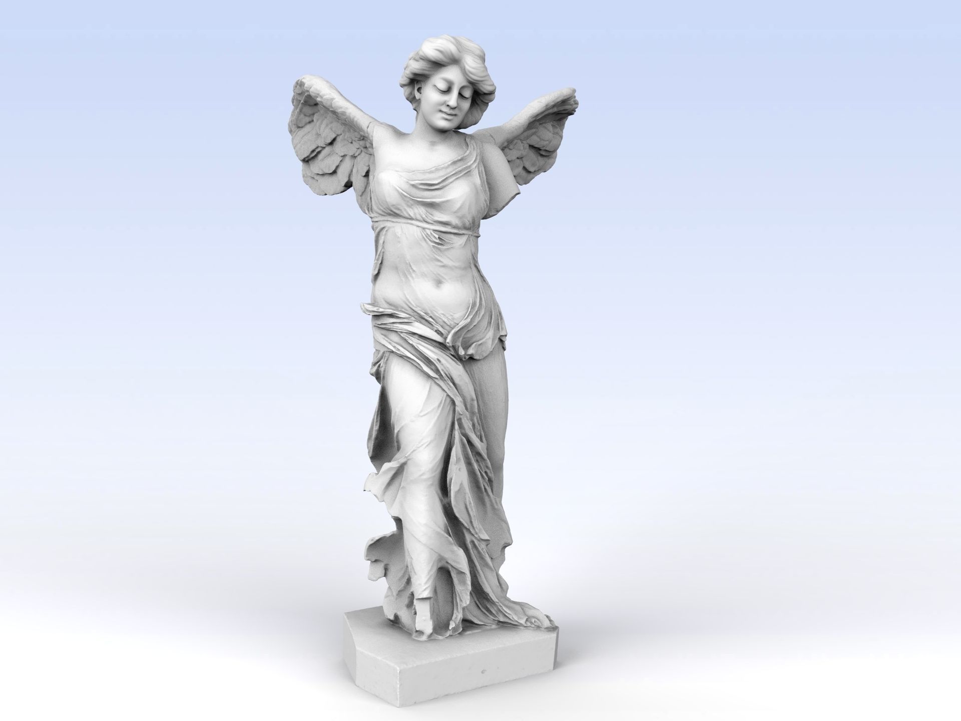 Winged Victory of Samothrace with a head 3D print model_3