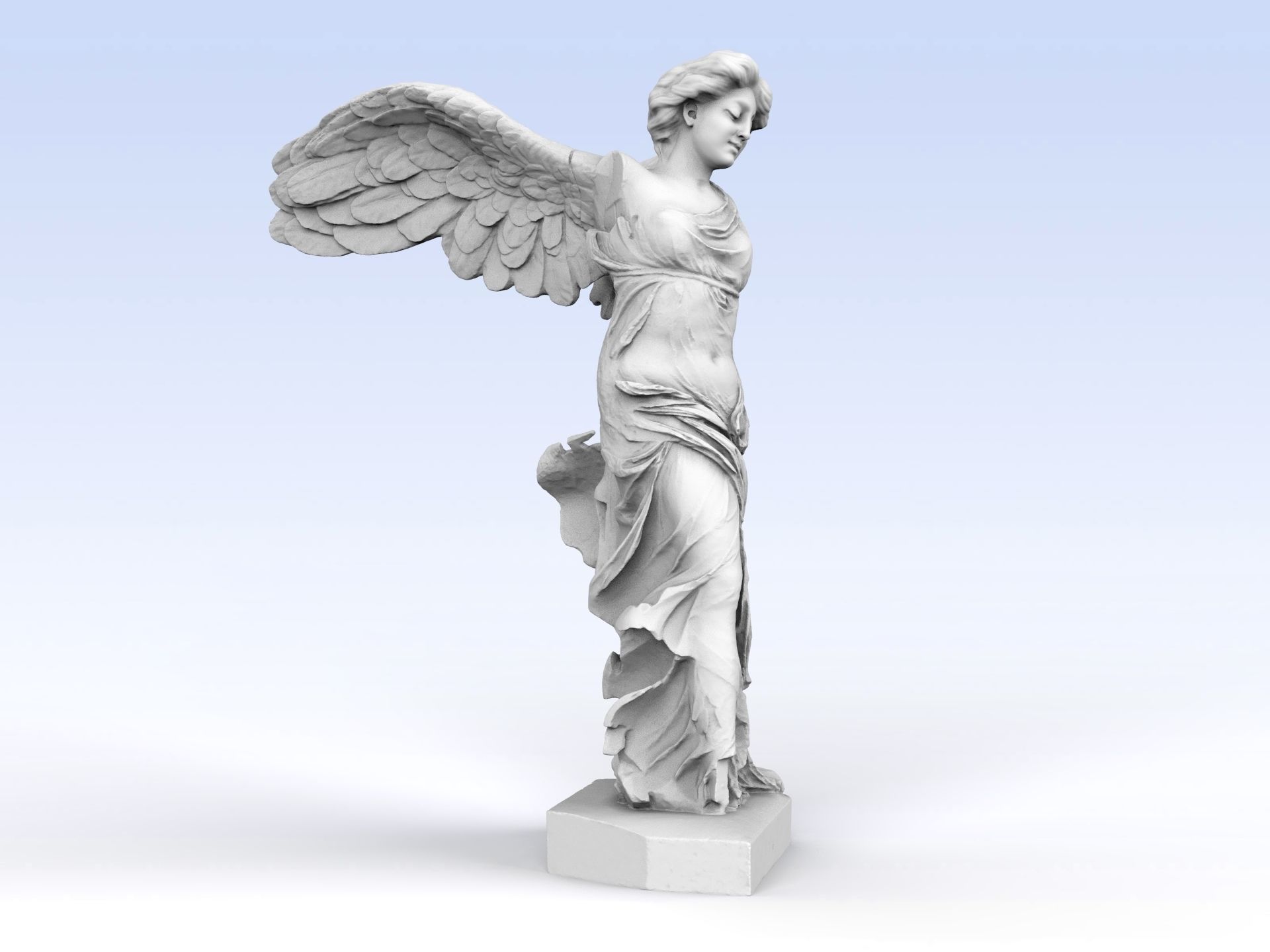 Winged Victory of Samothrace with a head 3D print model_13