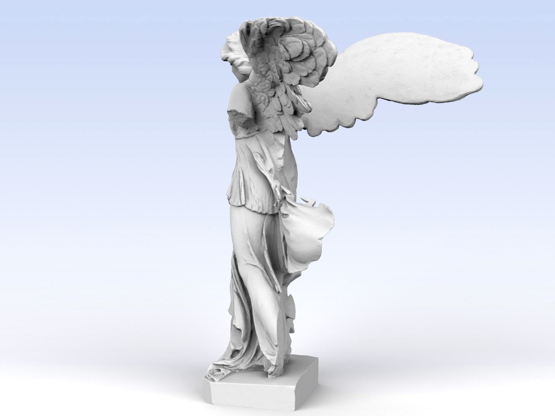 Winged Victory of Samothrace with a head 3D print model_7